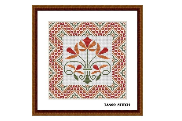 Art Nouveau Style Vintage Flower Stitch: A Timeless Embroidery Choice