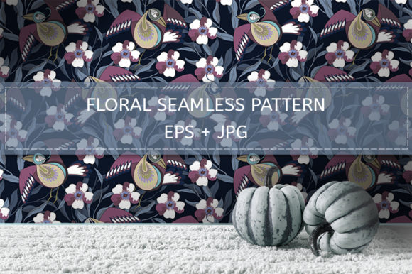 Birds on Branches Floral Vector Pattern: A Versatile Design for Textiles, Wallpapers & Creative Projects