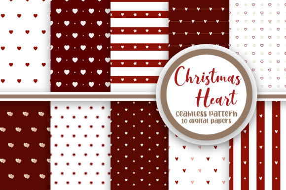 Christmas Heart Seamless Pattern