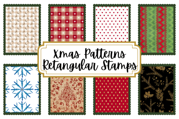 Christmas Patterns Rectangular Stamps: High-Quality Digital Assets for Consistent, Scalable Holiday Design
