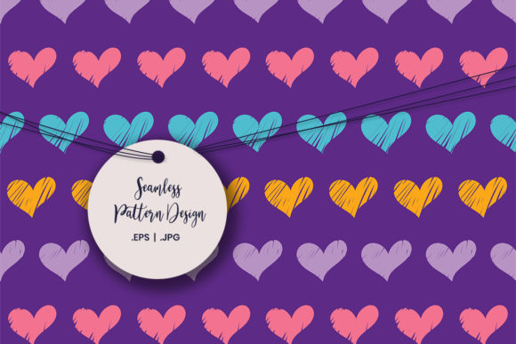 Grunge Purple Love Pattern