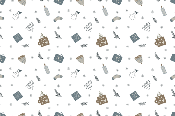 Hand Drawn Pattern of Scandinavian Xmas