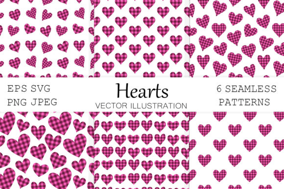 Hearts Pattern. Hearts Buffalo Plaid SVG