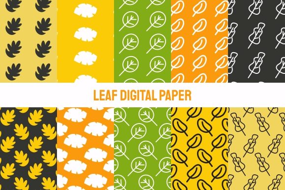 Leaf Digital Paper Art Bundle