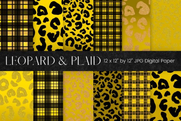 Plaid Leopard Print Digital Paper