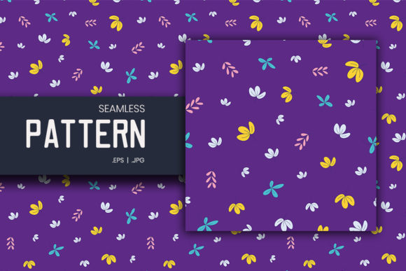 Purple Leaves Pattern - Digital Paper